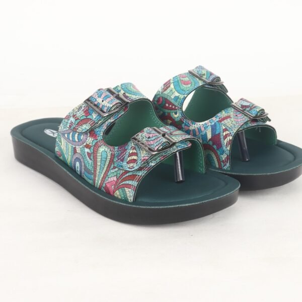 Printed Buckle Comfort Slipper
