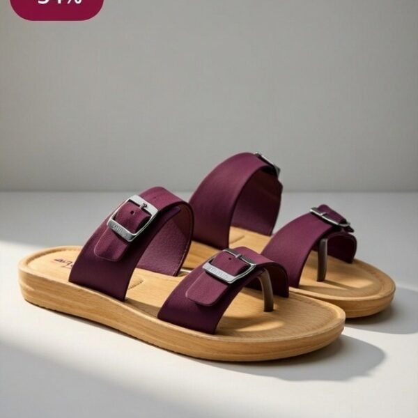 Wine Soft Pu Casual Slipper For Women